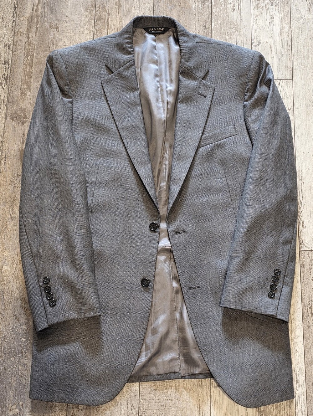 40L Men's Jos. A. Bank Blazer Silk & Wool Patterned Gray Modern Sport Coat